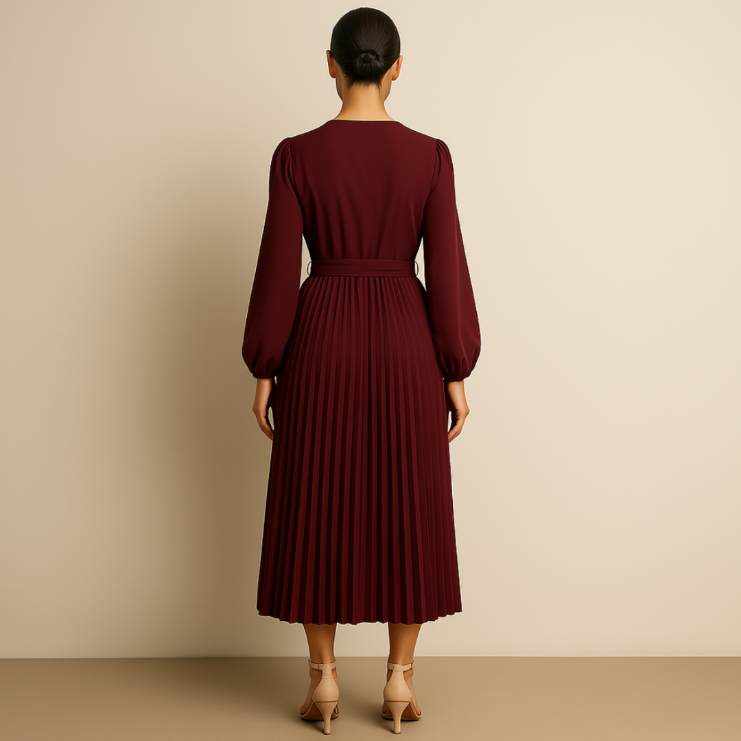 PLISSÉ MAXI-JURK