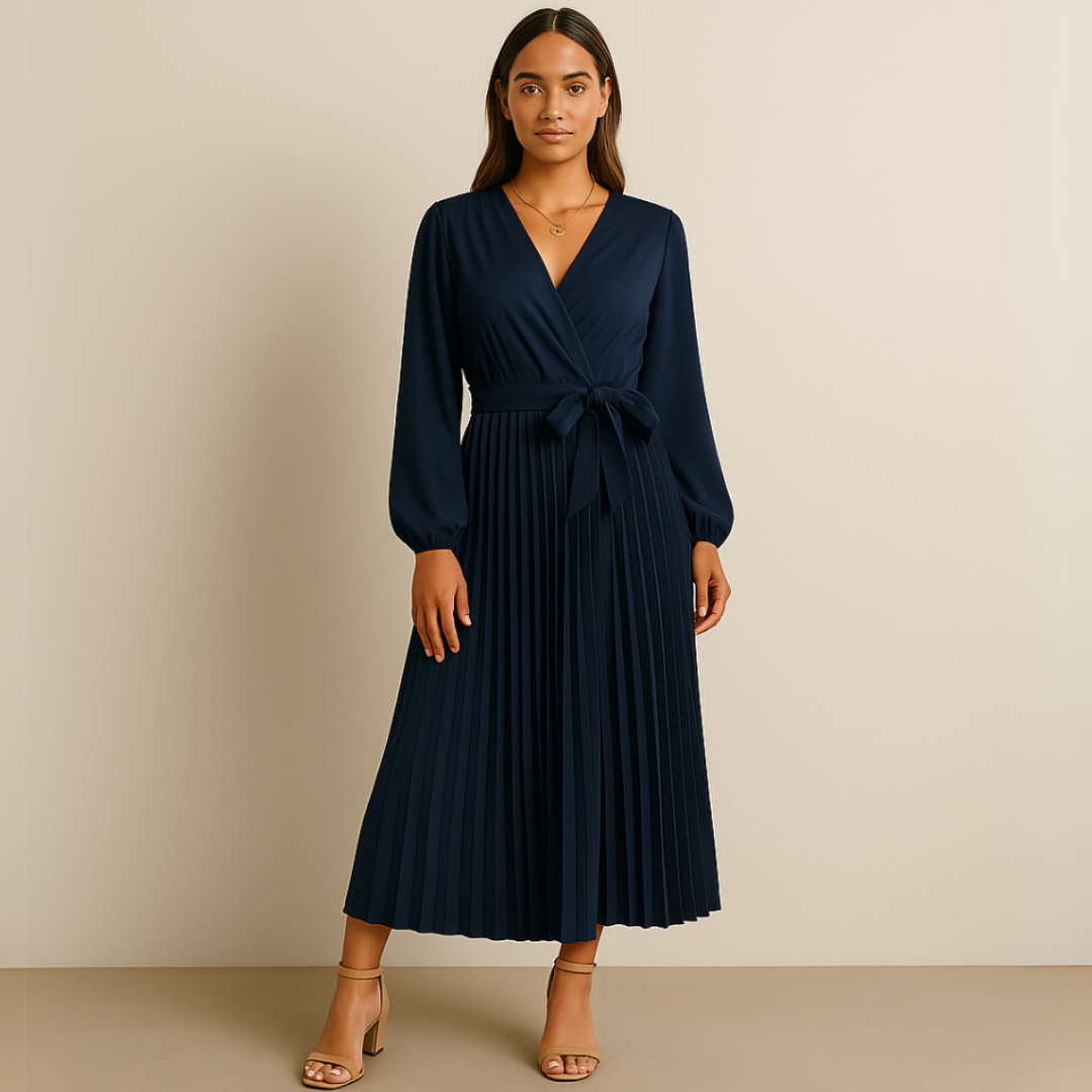 PLISSÉ MAXI-JURK